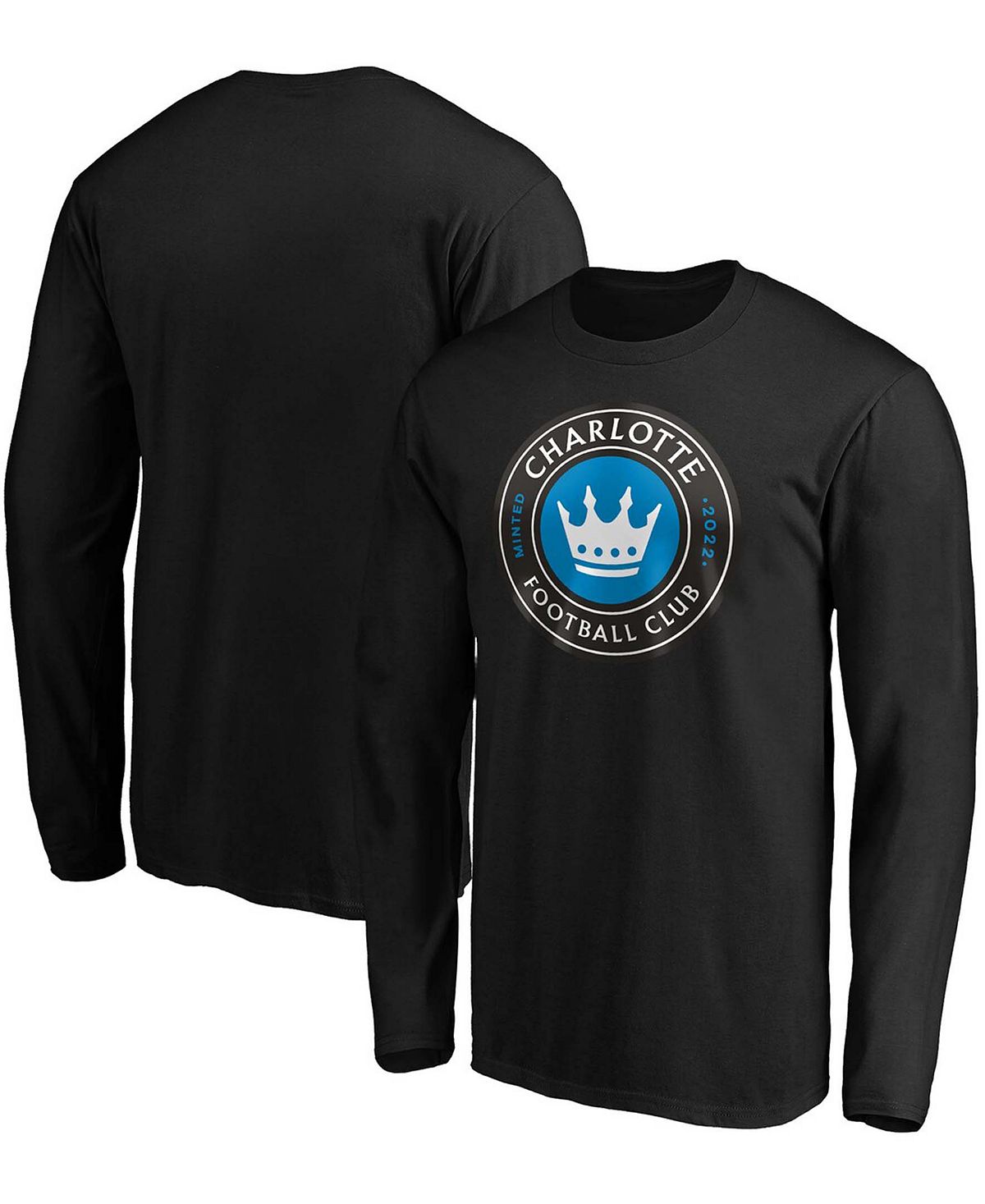Мужская черная футболка с длинным рукавом и логотипом Charlotte FC Primary Fanatics