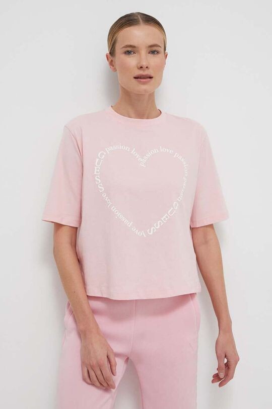 

Футболка из хлопка Guess, розовый