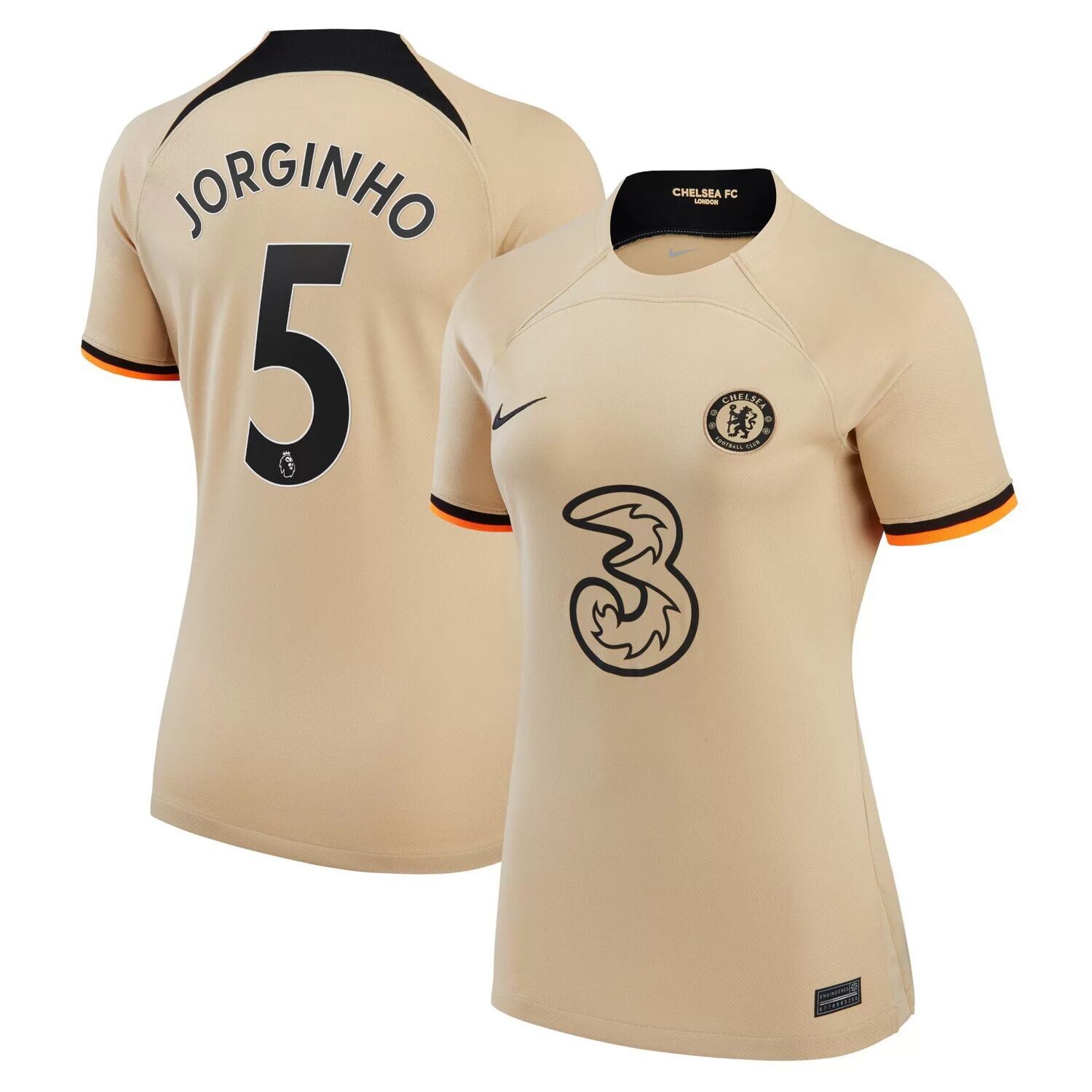 

Женская майка Nike Jorginho Gold Chelsea 2022/23 Third Replica Player Nike
