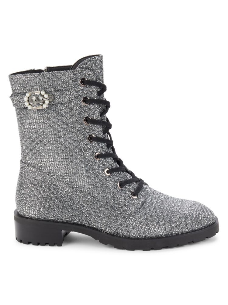 

Боевые сапоги ослепительного кристалла Stuart Weitzman, цвет Gunmetal