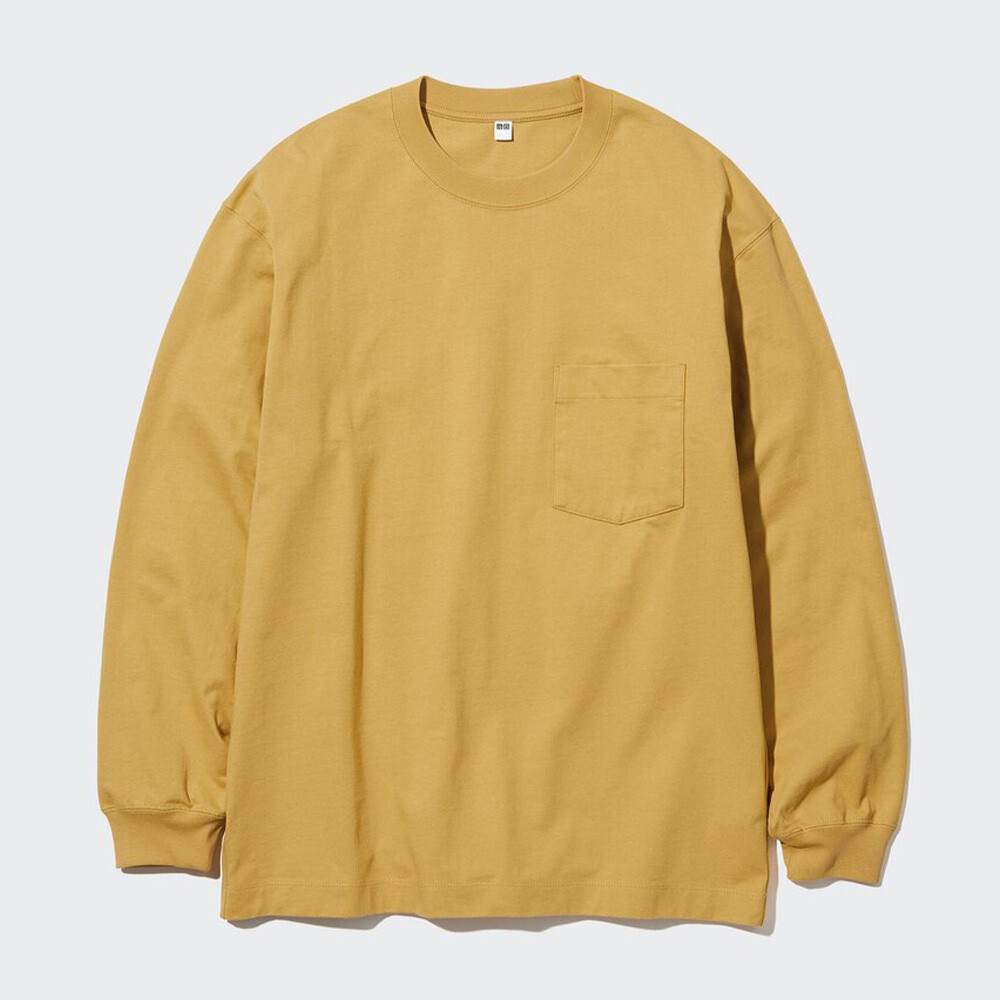 

Свитшот Uniqlo унисекс с круглым вырезом, желтый