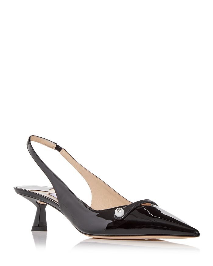 

Женские туфли-лодочки Amita 45 с ремешком на пятке на низком каблуке Jimmy Choo