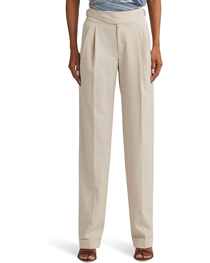 

Брюки LAUREN Ralph Lauren Pleated Wool-Blend Twill Straight, цвет Explorer Sand