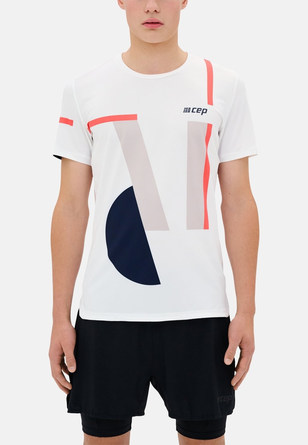 Спортивная футболка The Run Short Sleeve CEP, цвет white geometrics