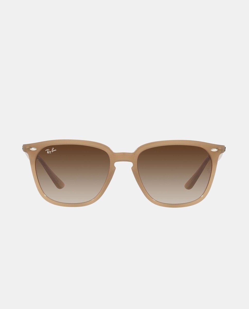

Квадратные солнцезащитные очки полупрозрачного бежевого цвета Ray-Ban, бежевый