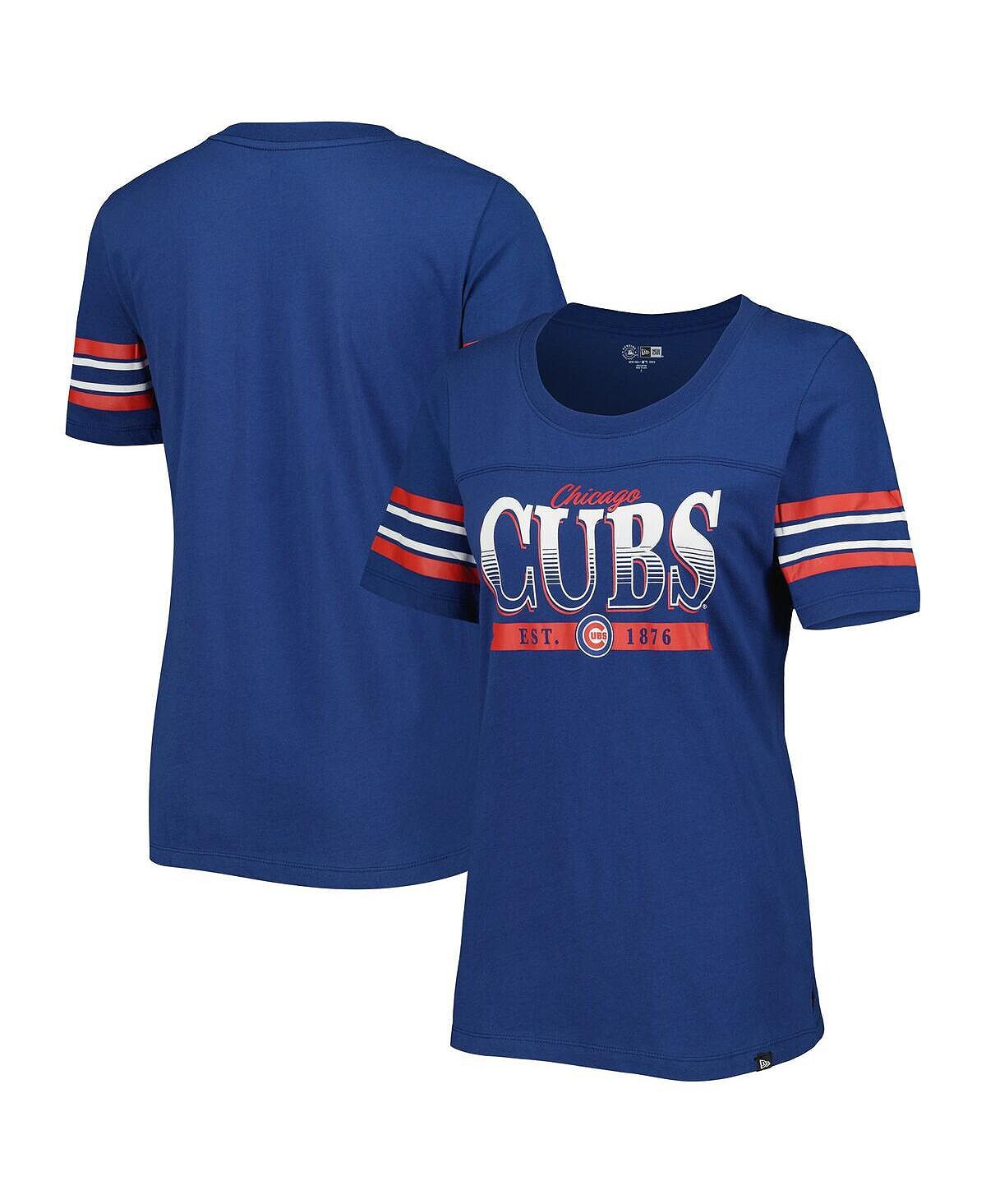 

Синяя женская футболка в полоску Chicago Cubs Team New Era, синий