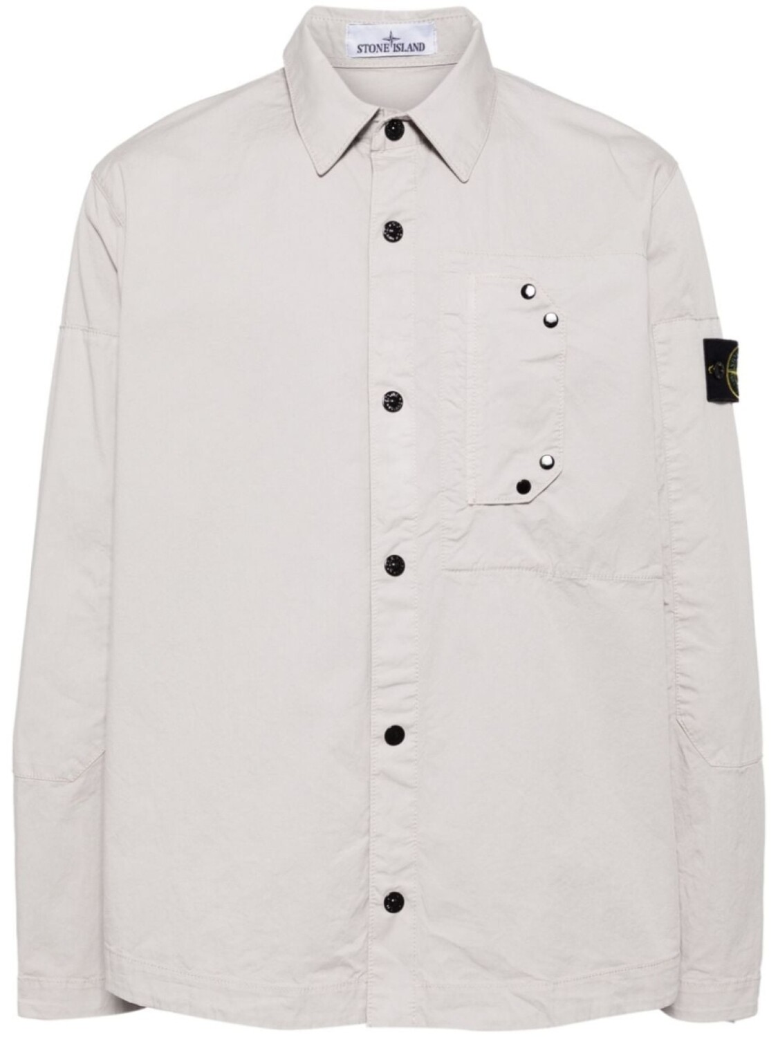 

Stone Island куртка-рубашка с нашивкой Compass, серый