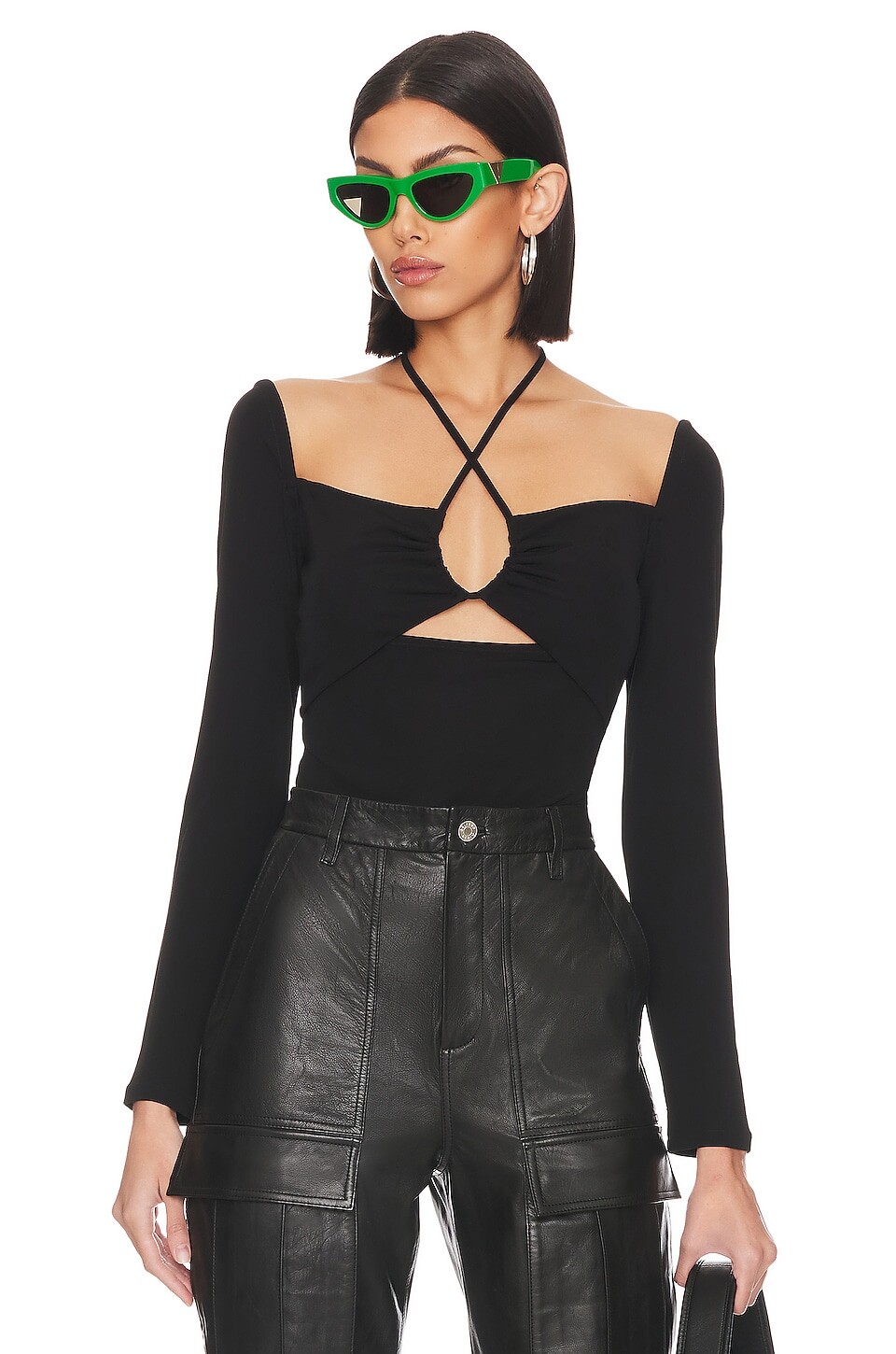 

Топ FRAME Strappy Knit, нуар