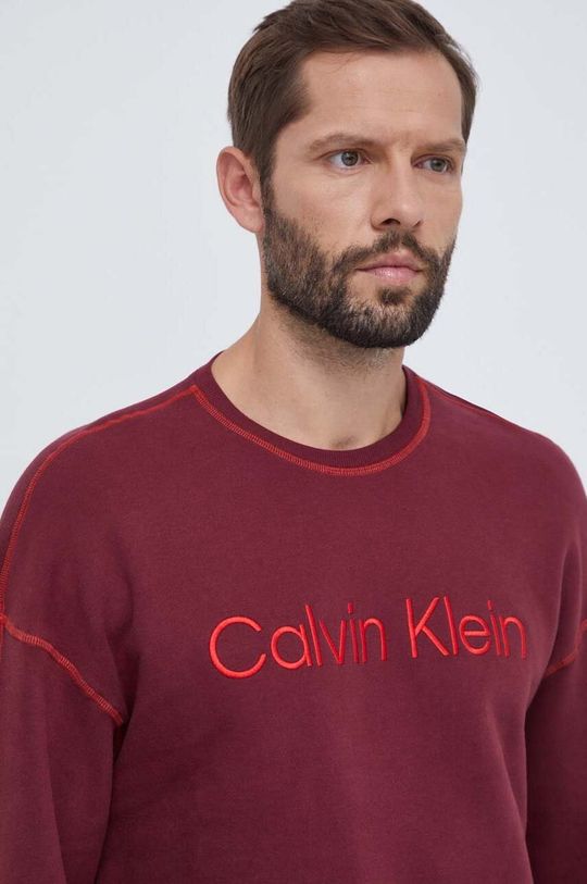 Хлопковая толстовка для отдыха Calvin Klein Underwear, бордовый