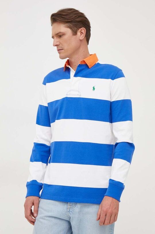 

Хлопковый топ с длинными рукавами Polo Ralph Lauren, синий
