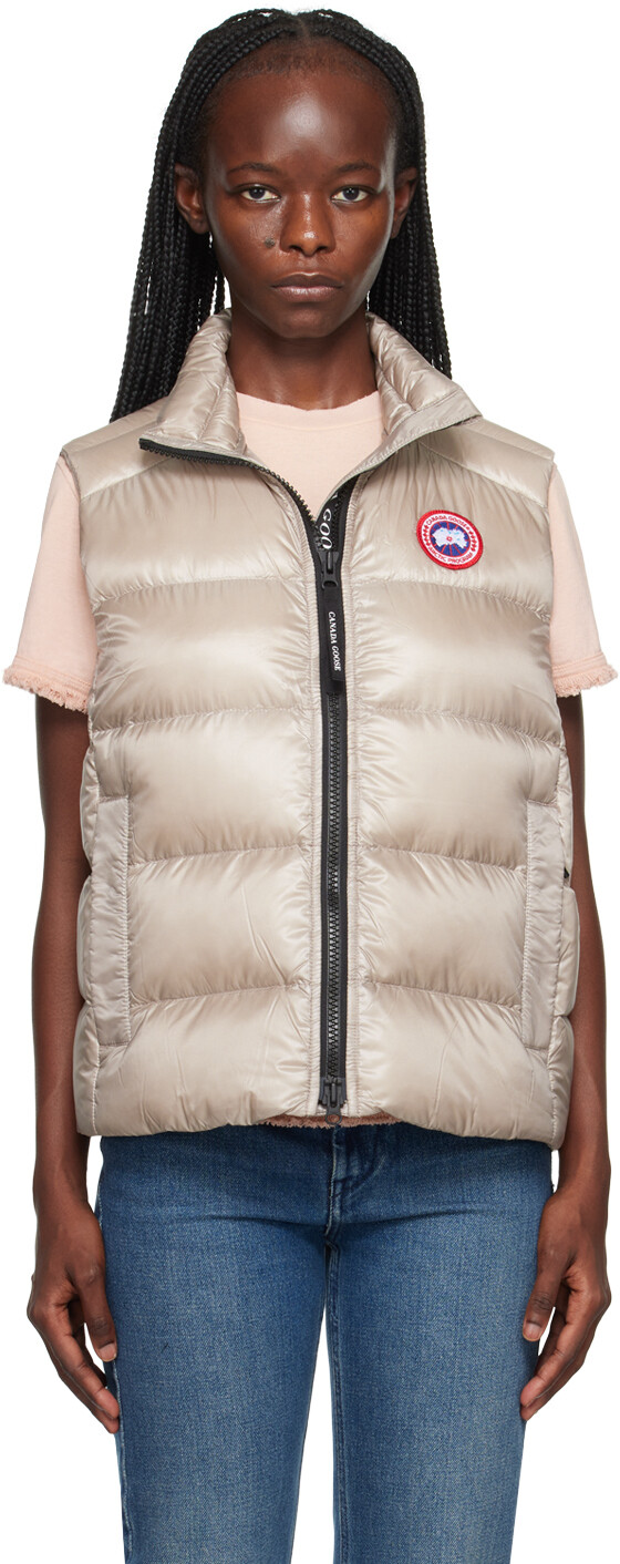 

Бежевый кипарисовый пуховый жилет из известняка Canada Goose