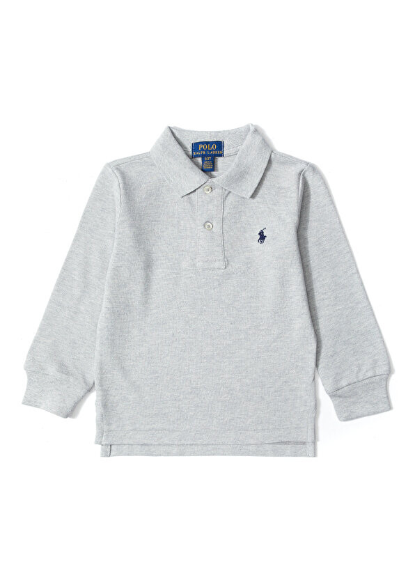 

Серый свитшот для мальчика с воротником-поло Polo Ralph Lauren