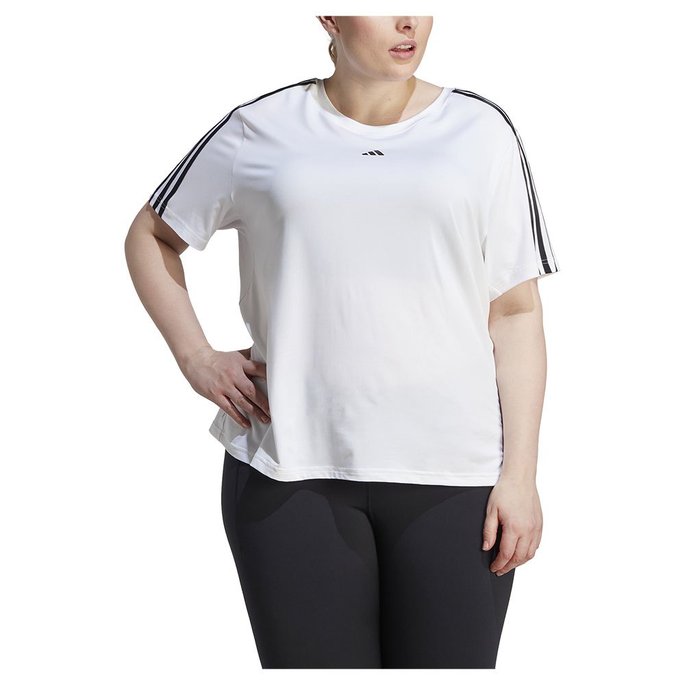 

Футболка adidas Aeroready Essentials 3 Stripes Plus Size, белый