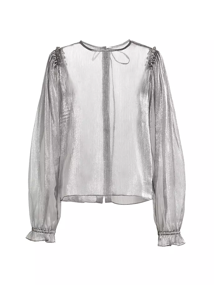 цена Полупрозрачная блузка цвета металлик Freya Free People, цвет silver