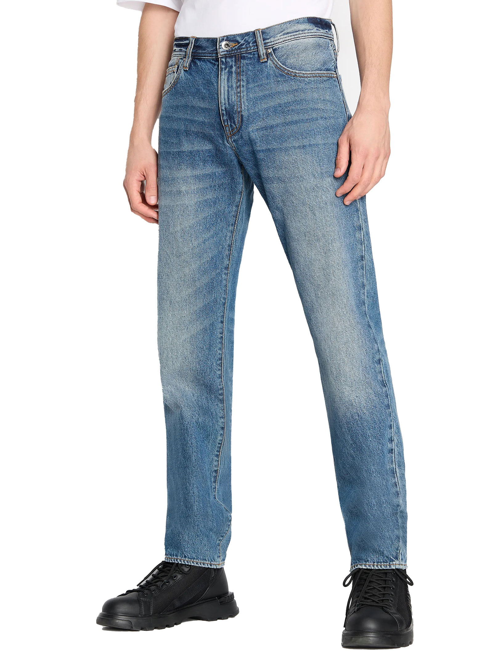 цена EMPORIO ARMANI укороченные джинсы-бойфренды, синий