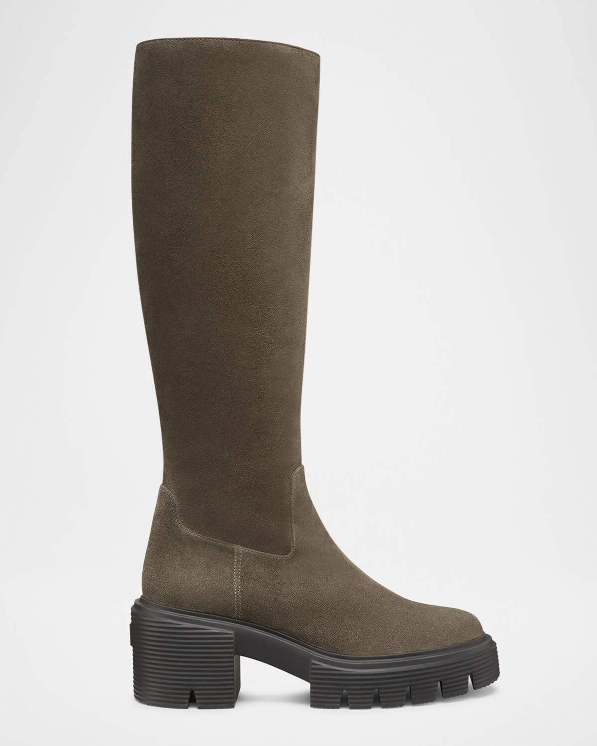 

Замшевые сапоги до колена Soho Stuart Weitzman, цвет New Charcoal