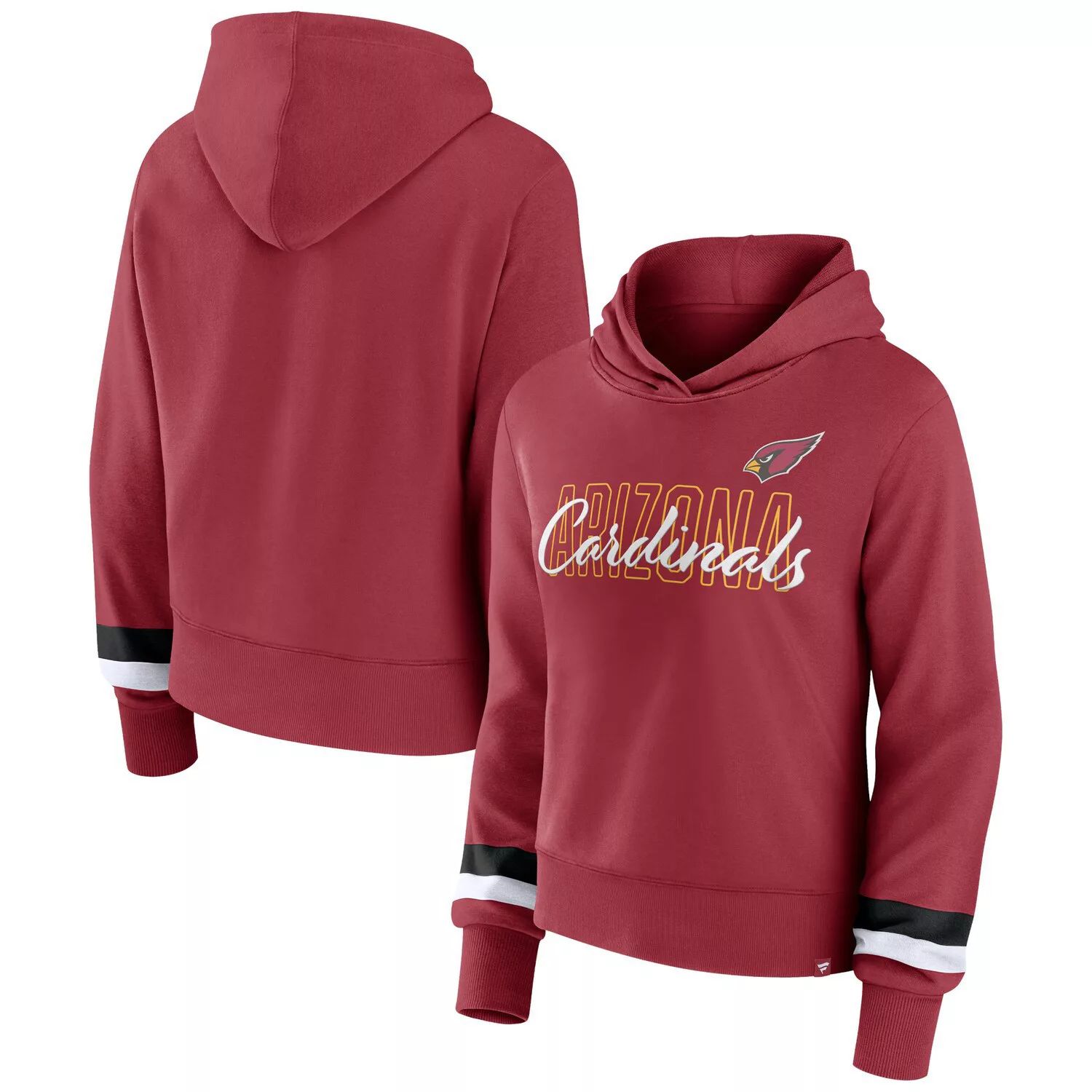 цена Женский пуловер с капюшоном Fanatics Cardinal Arizona Cardinals Fanatics