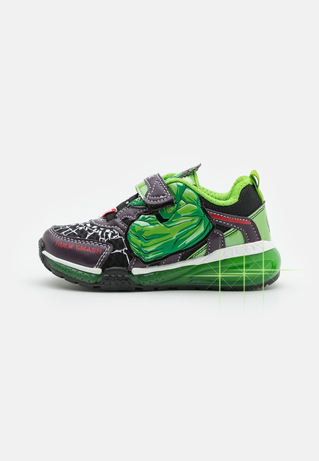 

Кроссовки низкие MARVEL AVENGERS HULK BAYONYC BOY LIGHTS Geox, цвет black/green