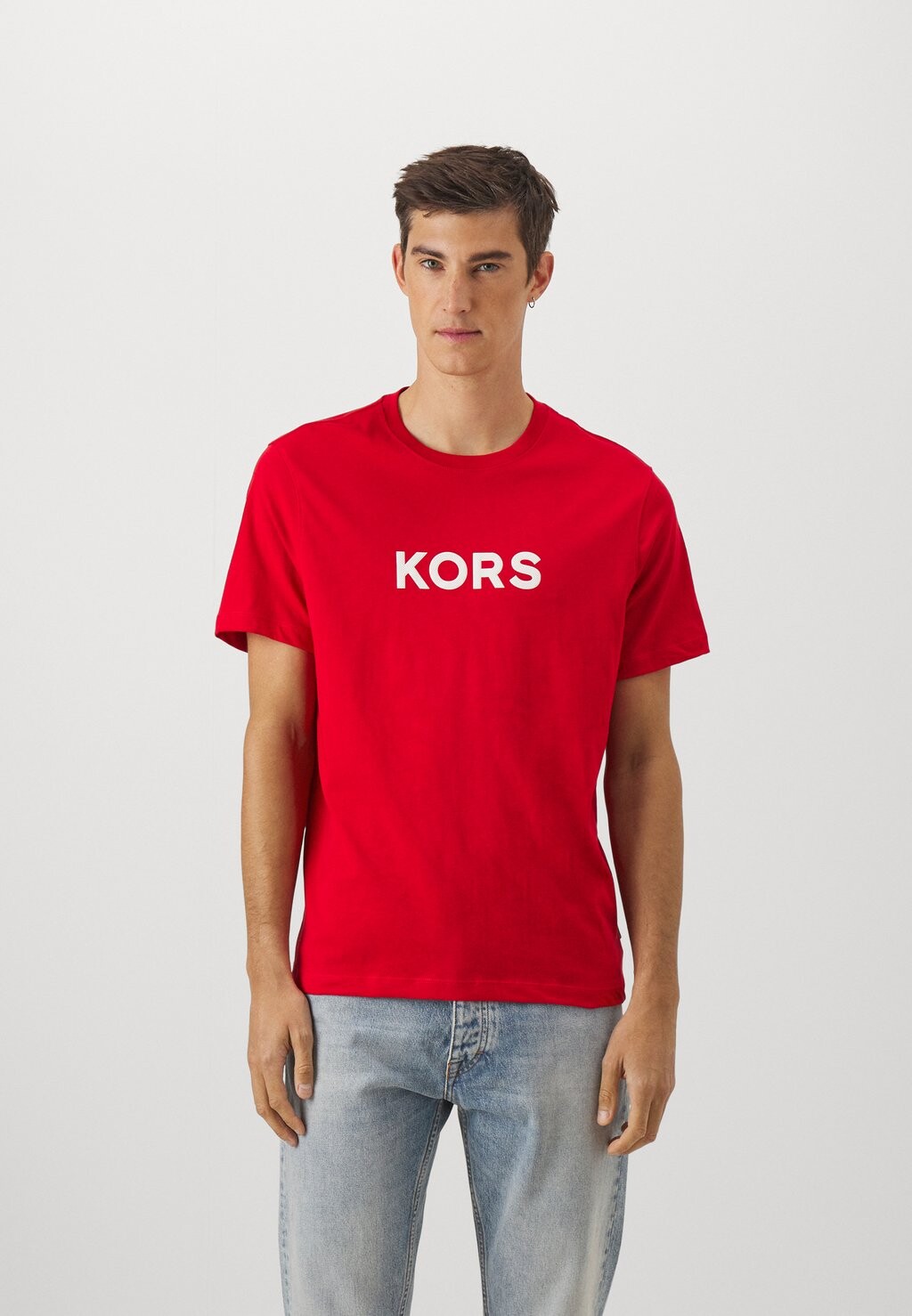 

Футболка с принтом Textured Tee Michael Kors, цвет crimson