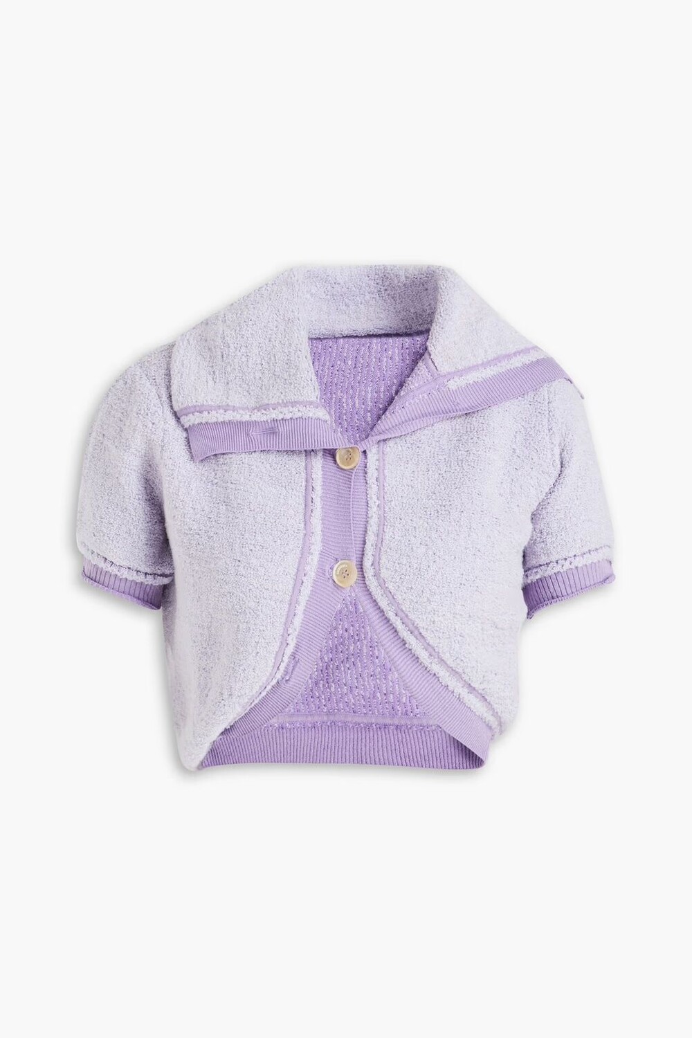 

Укороченный кардиган Campana из шерсти букле Jacquemus, сирень