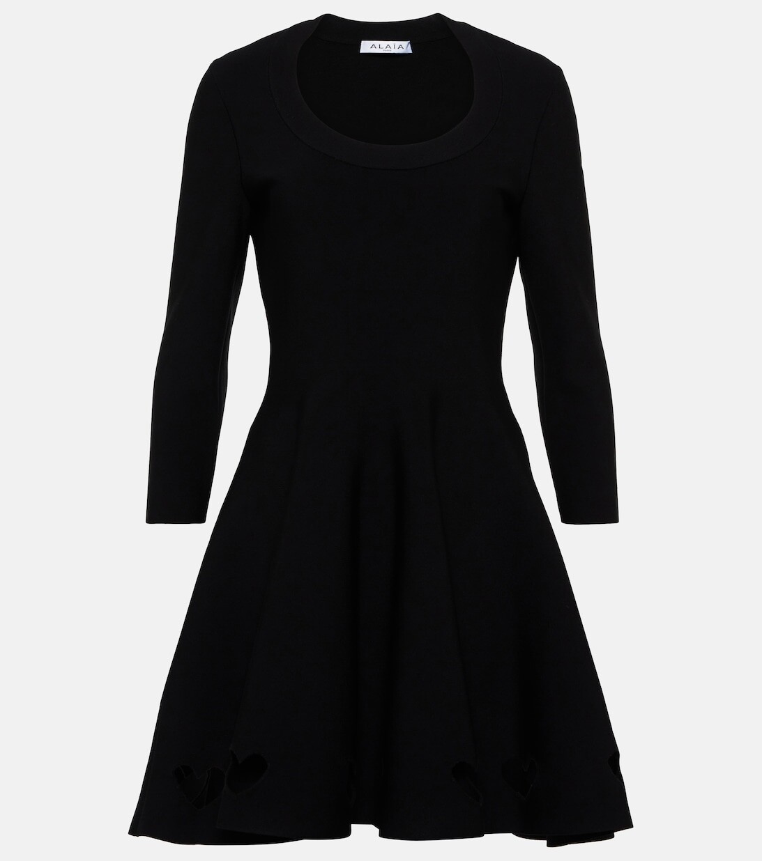 

Мини-платье с вырезом в форме сердца ALAÏA, черный