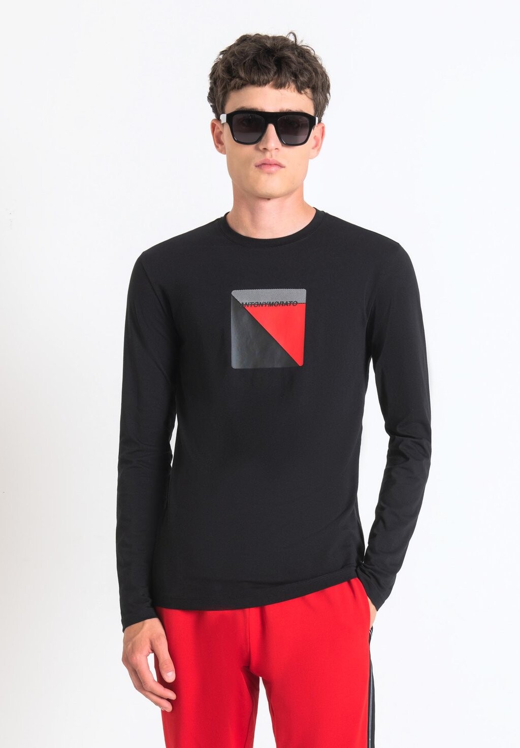 

Футболка с длинными рукавами Super Slim Fit Long-Sleeved T-Shirt Antony Morato, черный