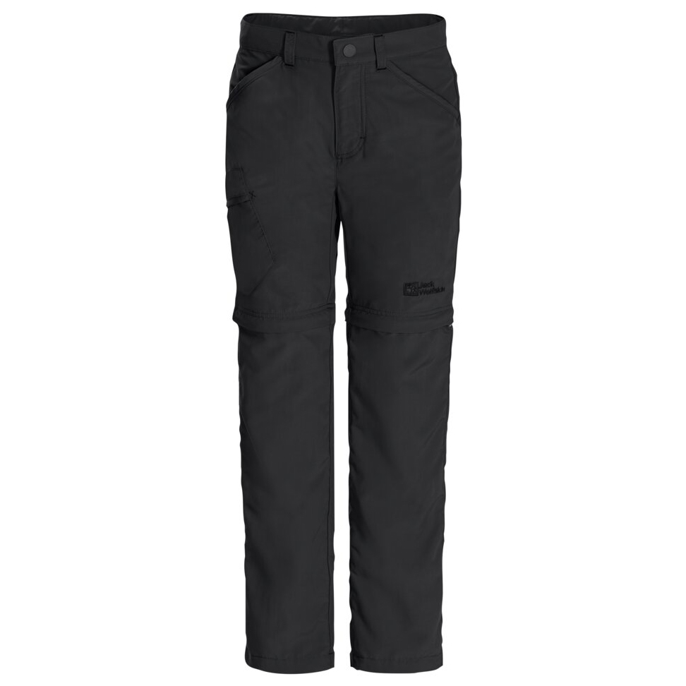 Трекинговые брюки Jack Wolfskin Safari Zip Off Kid's, черный трекинговые сандалии jack wolfskin цвет grey