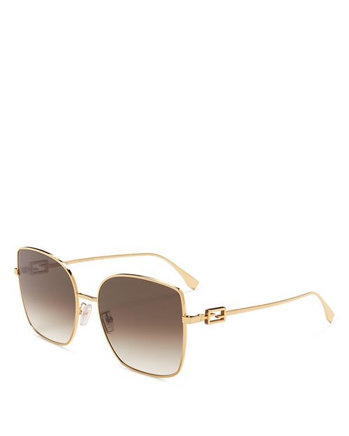 

Квадратные солнцезащитные очки Baguette, 59 мм Fendi, цвет Gold