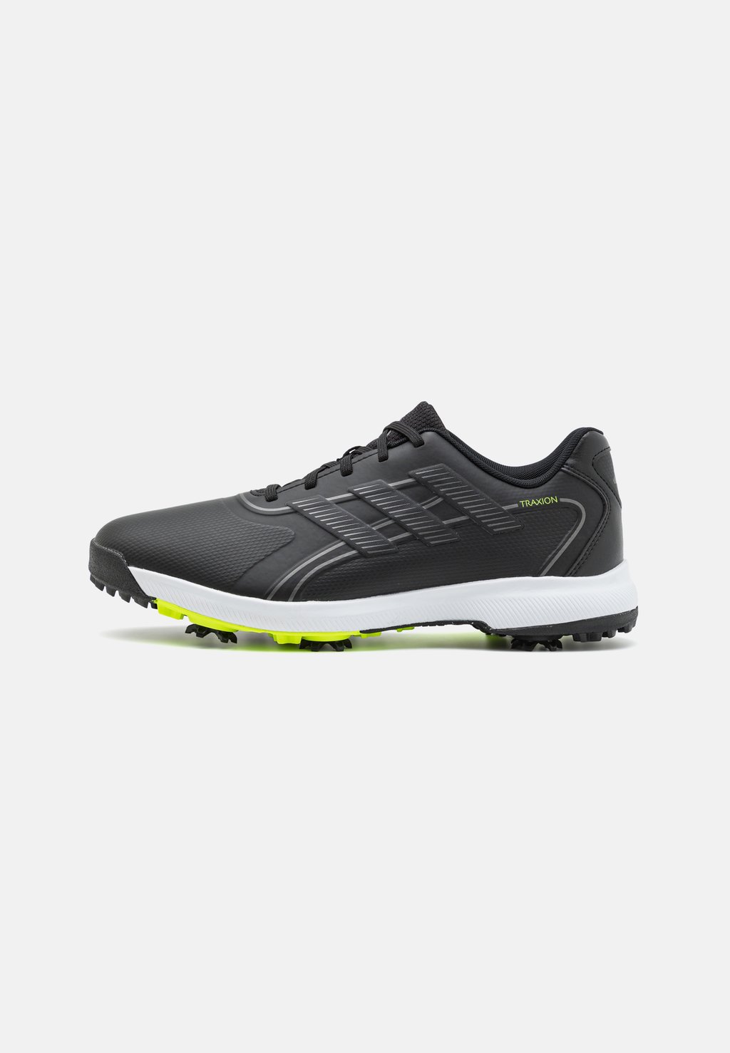Туфли для гольфа Traxion Lite Max 24 adidas Golf, цвет core black/dark silver metallic/lucid lemon