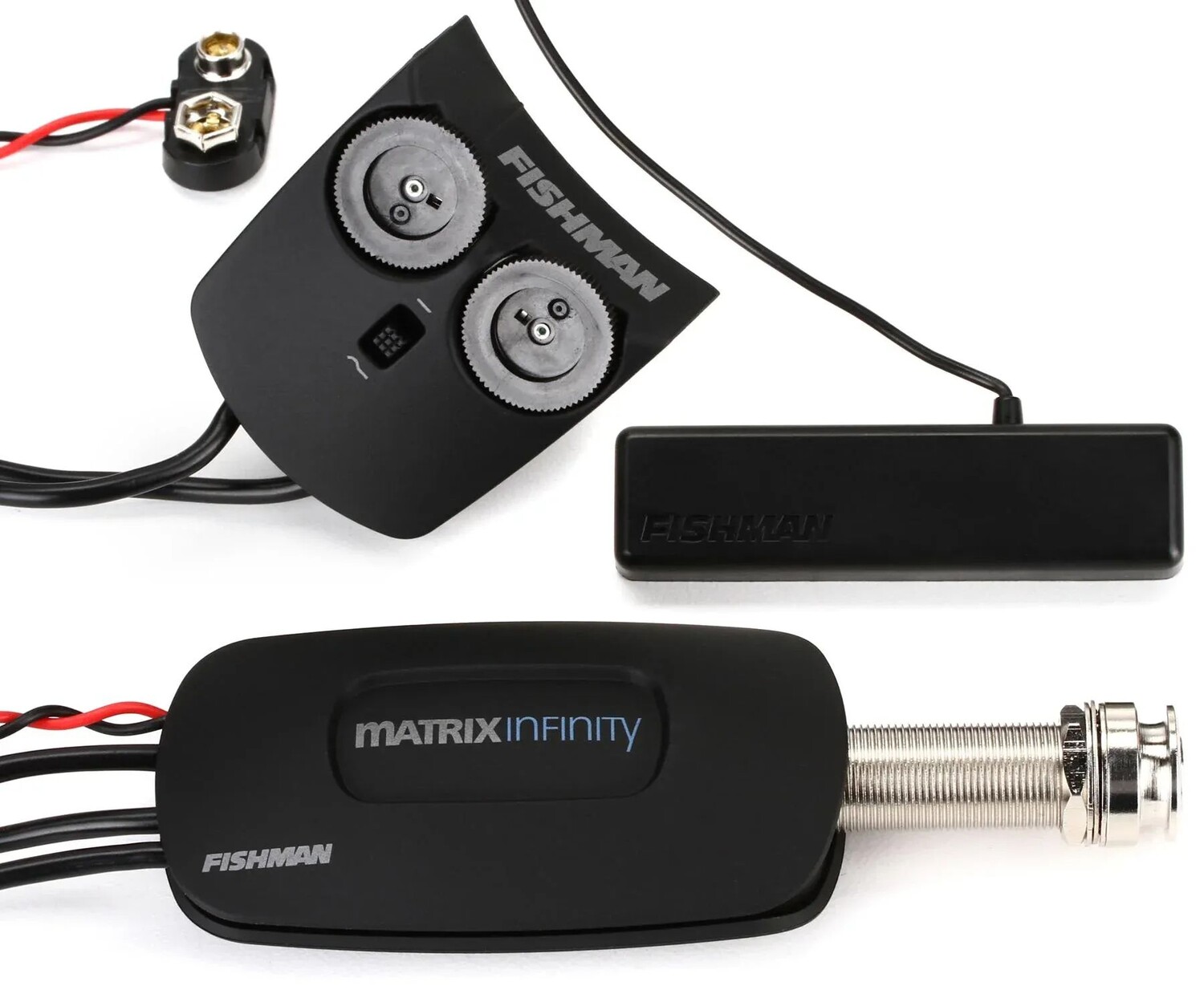 

Датчик Fishman PowerTap Infinity Body со звукоснимателем под седлом — узкий формат