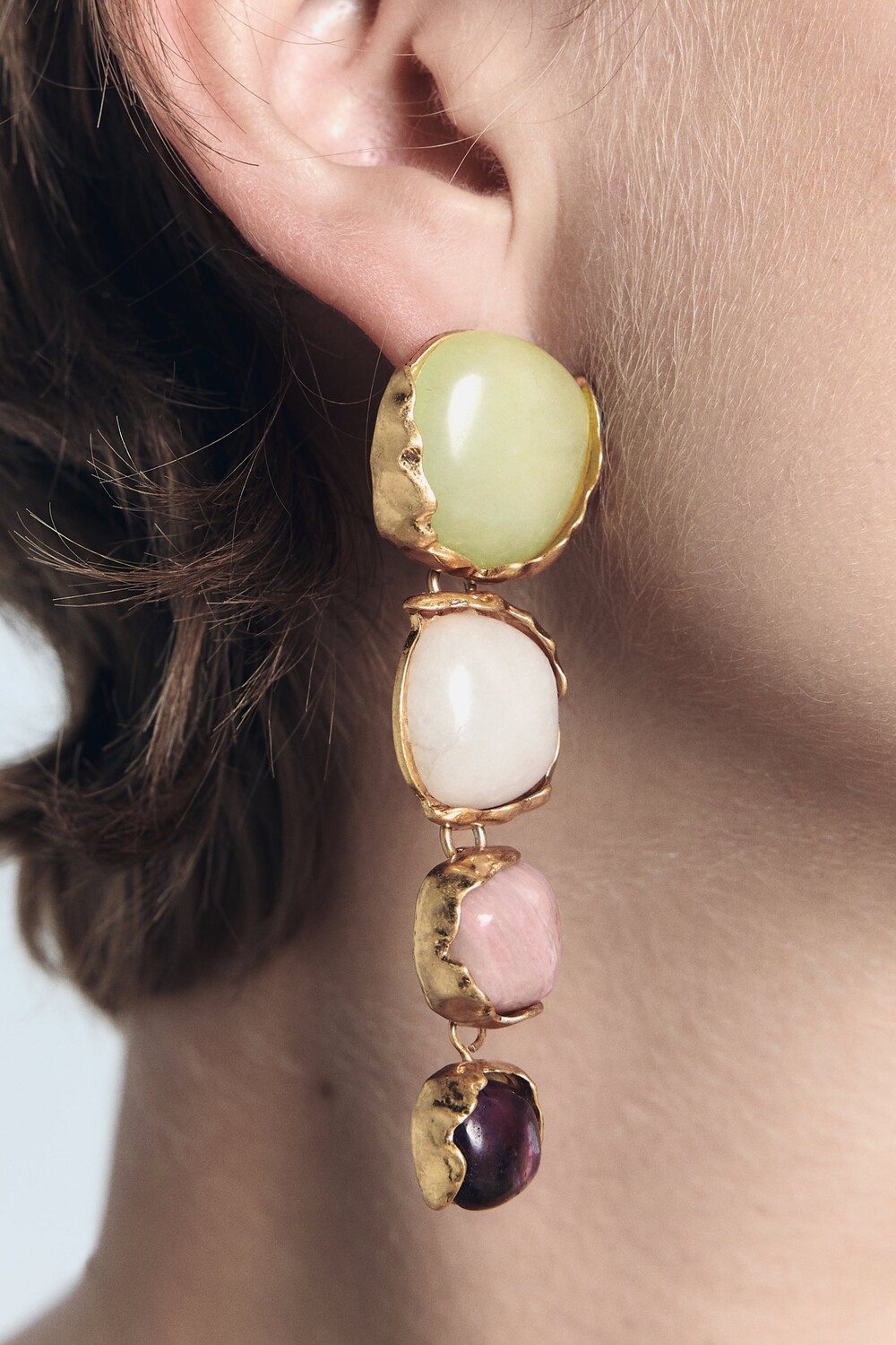 

Серьги с цветными камнями Zara, золотой