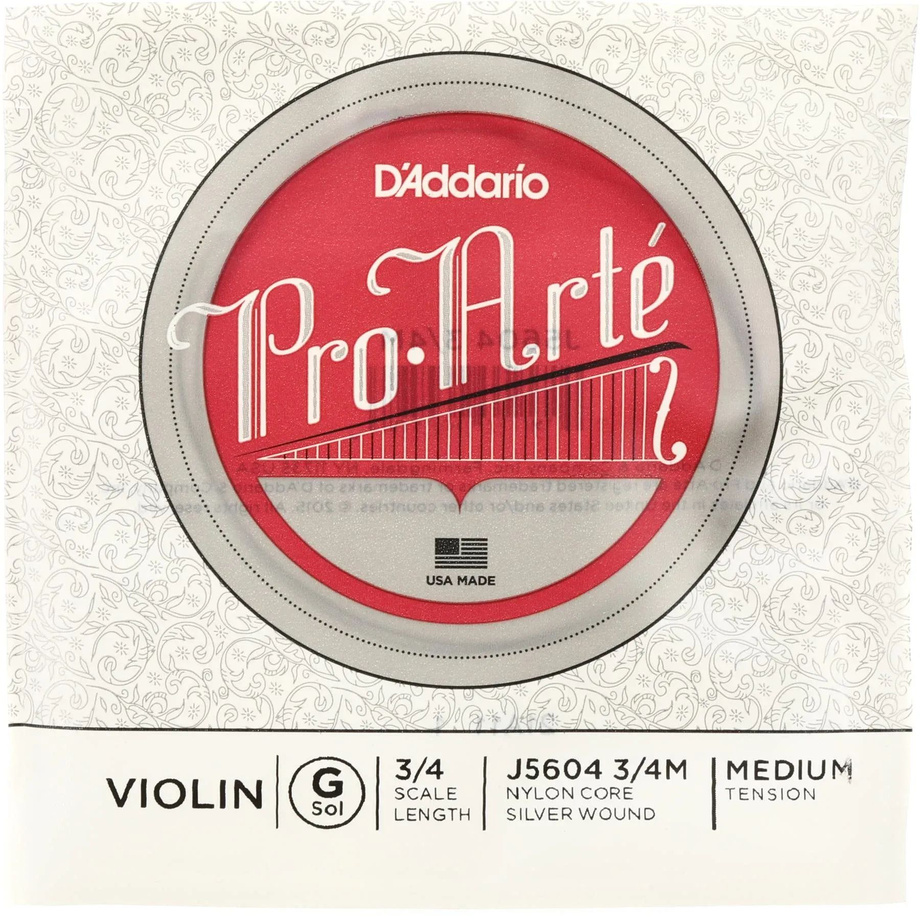 

D'Addario J5604 Pro-Arte Струна G для скрипки - размер 3/4, среднее натяжение