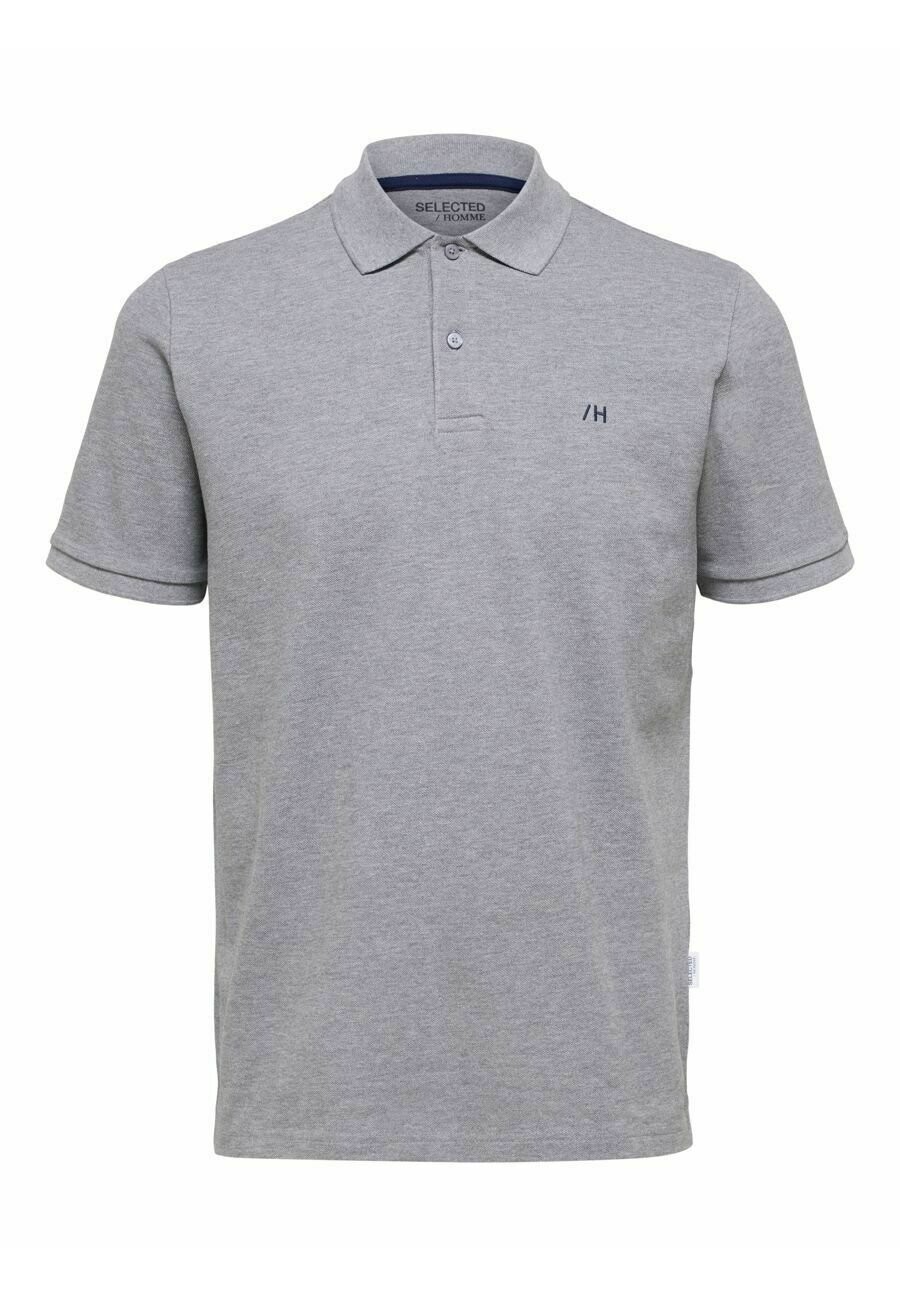 

Поло Slhdante Ss W Noos Selected, цвет medium grey melange