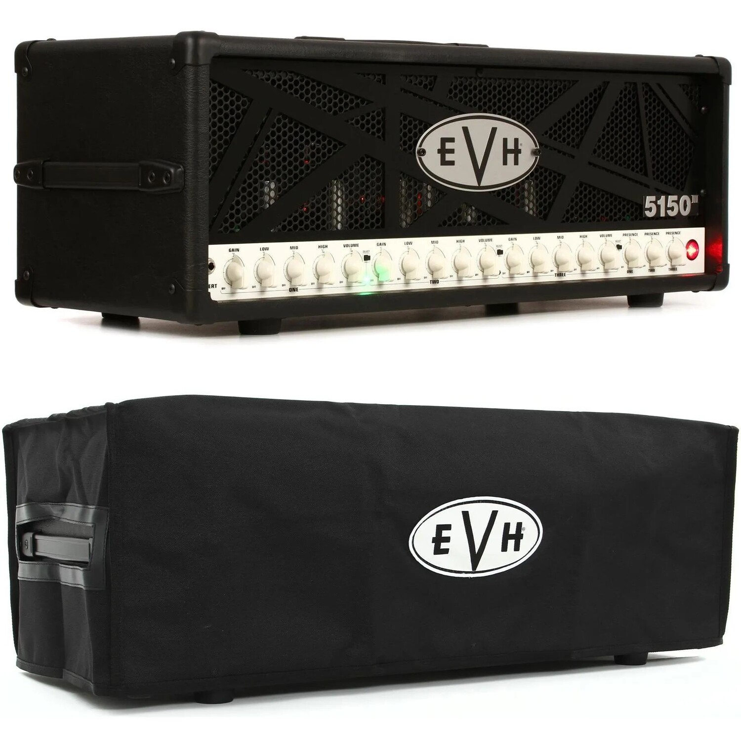 

Новая ламповая головка EVH 5150III мощностью 100 Вт с крышкой — черная