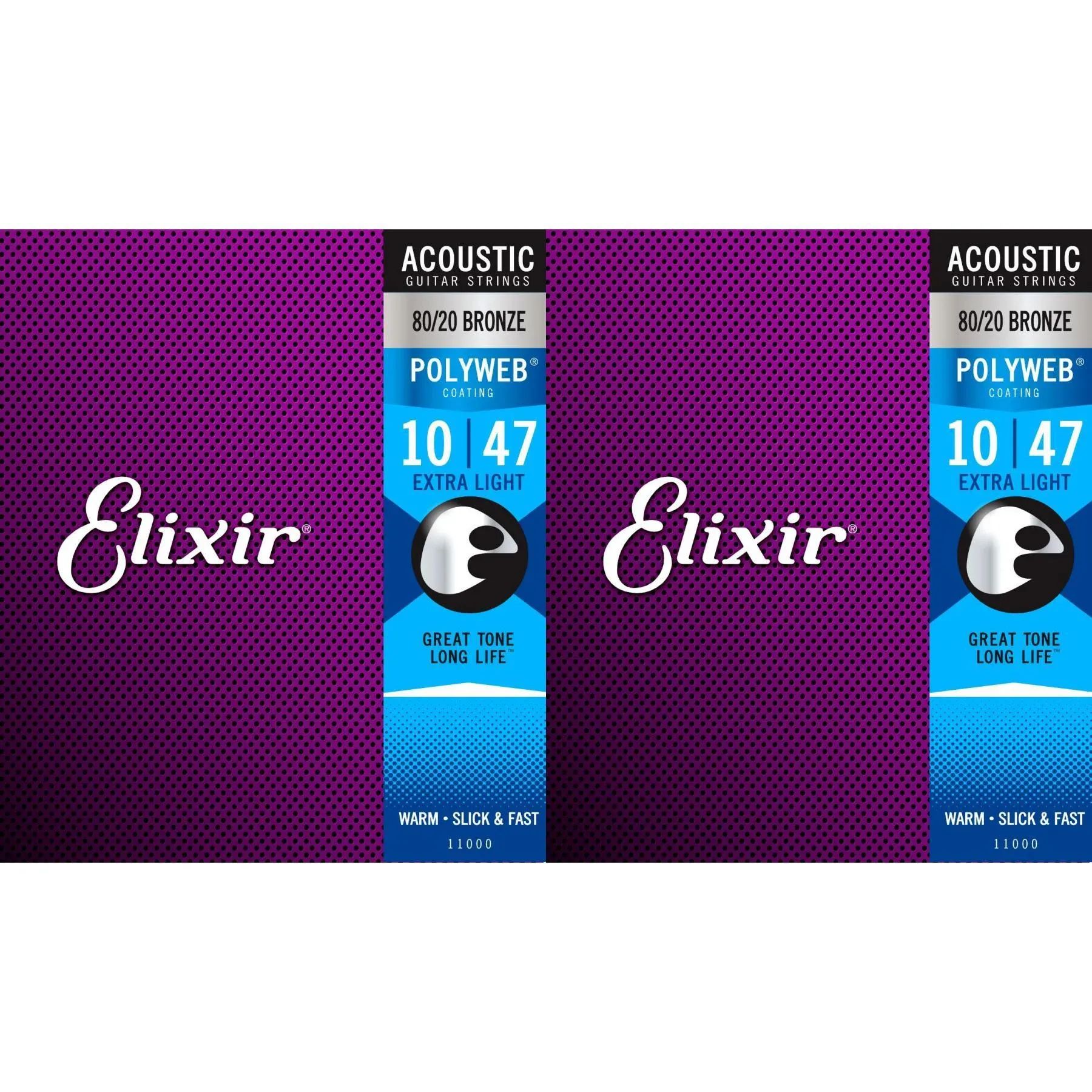 

Струны Elixir Strings 11000 Polyweb 80/20 Bronze для акустической гитары — .010-.047 Extra Light (2 шт.)