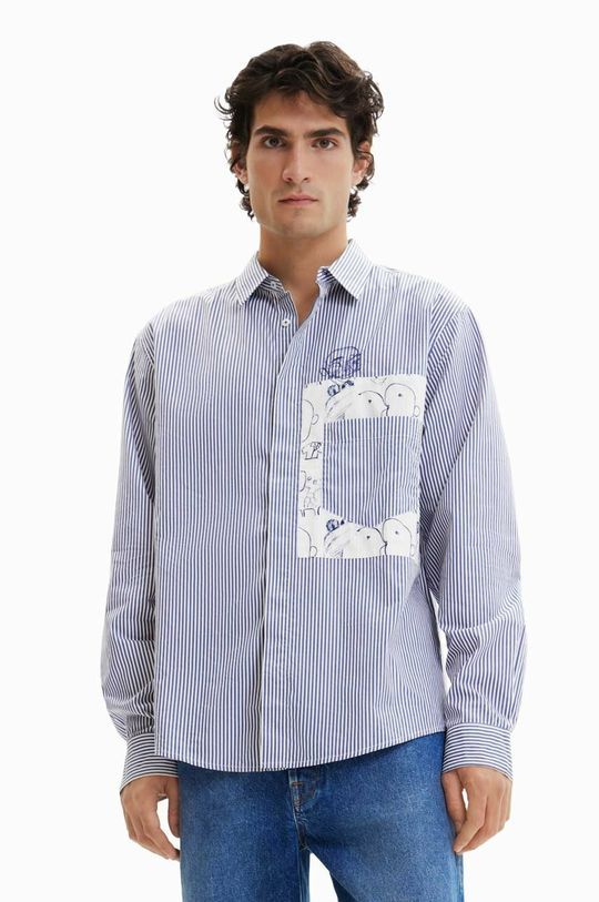 Хлопчатобумажную рубашку Desigual, синий