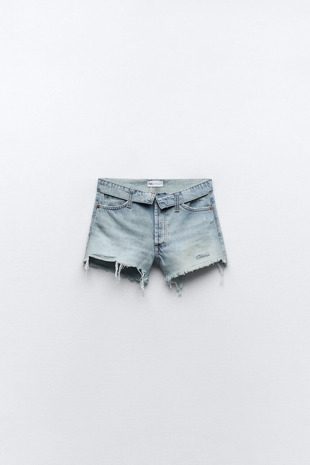 

Шорты из денима trf, ремень normal Zara, голубой