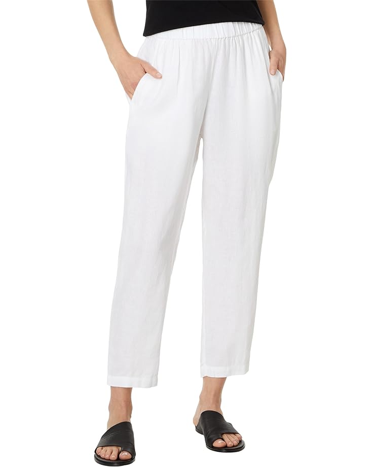 Брюки Eileen Fisher Petite High Waisted Tapered Ankle, белый