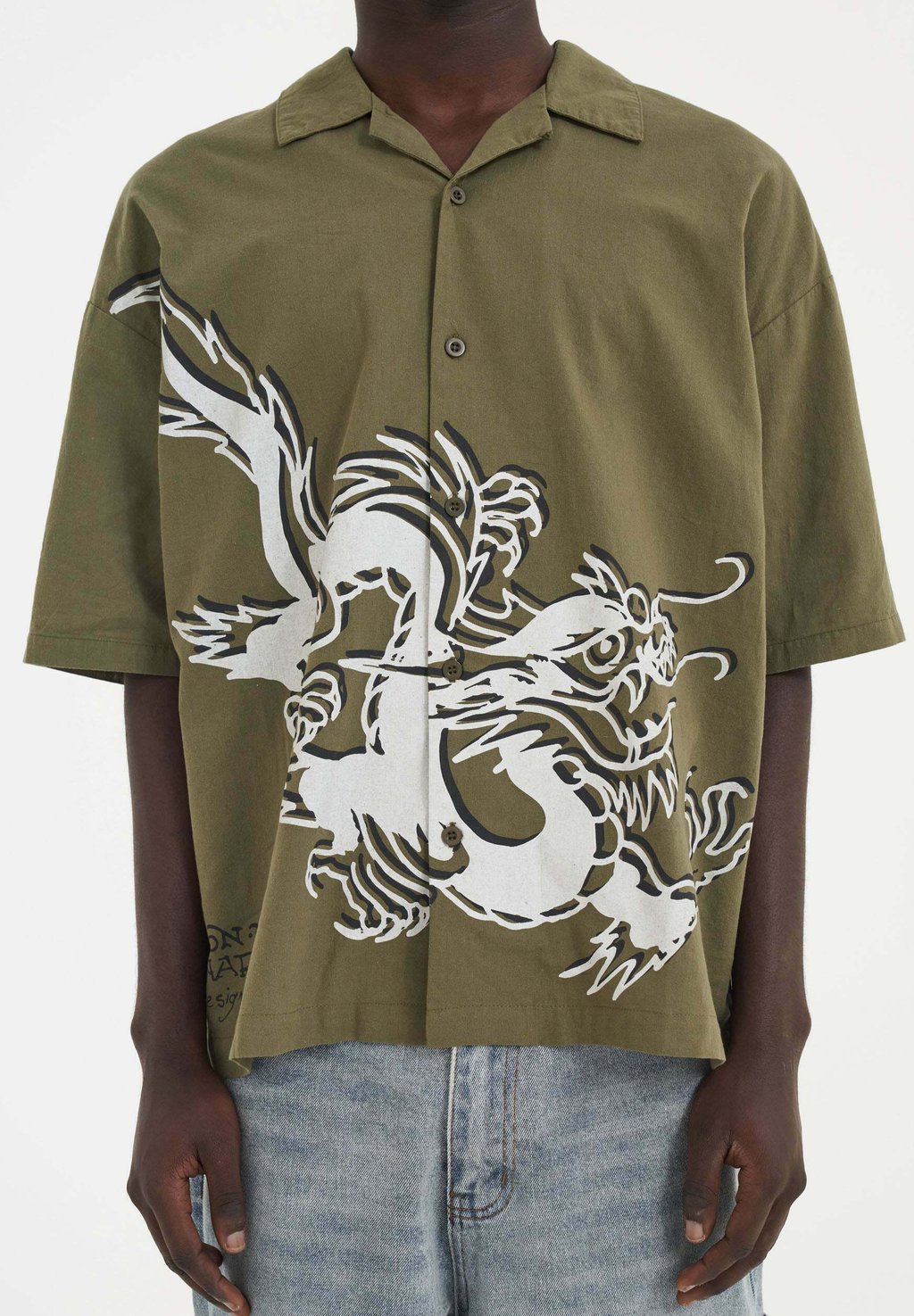 Рубашка OFFSET DRAGON CAMP SHORT SLEEVE Ed Hardy, зеленый