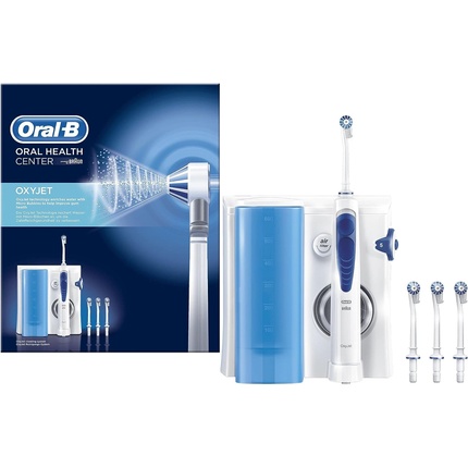 Ополаскиватель для рта Oxyjet белый/синий, в комплект входят 4 сменные насадки, Oral-B
