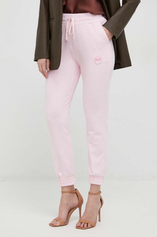 

Хлопковые спортивные брюки Pinko, розовый