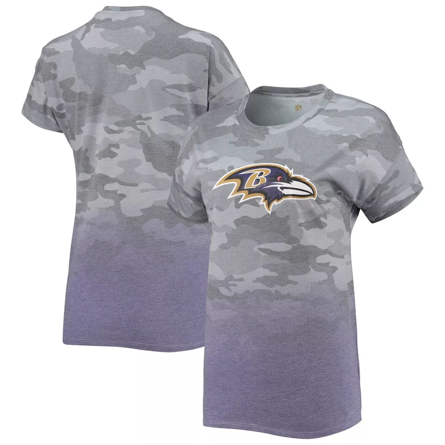 

Серо-фиолетовая футболка Juniors с камуфляжным принтом Baltimore Ravens Beth Dip-Dye Outerstuff, Фиолетовый