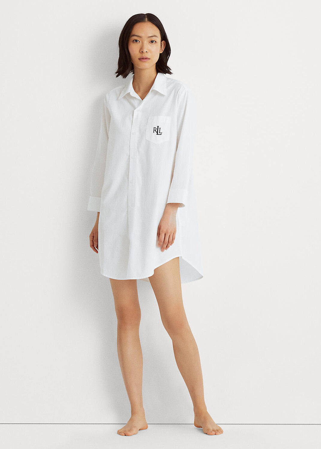 

Хлопковая пижамная рубашка Добби Ralph Lauren