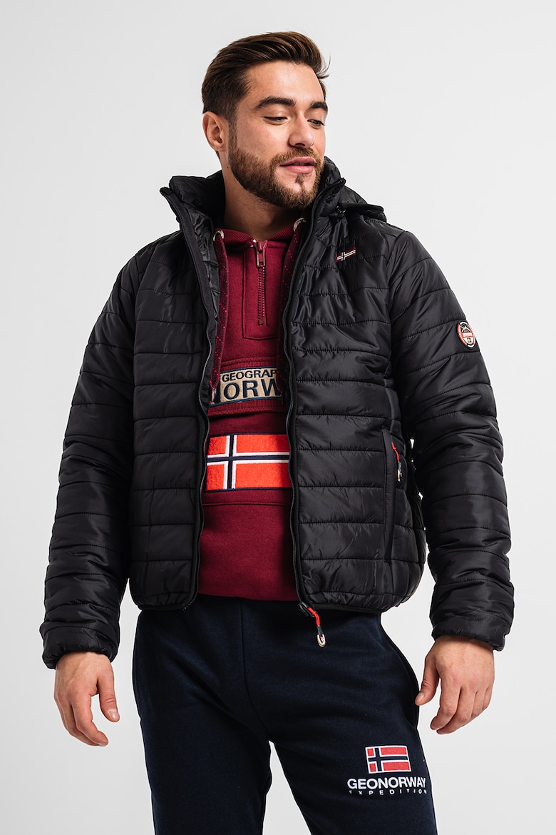Амиго зимняя стеганая куртка с капюшоном Geo Norway, черный