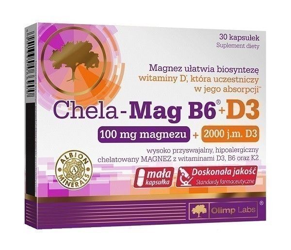 Препарат, укрепляющий иммунитет Olimp Chela-Mag B6 + D3, 30 шт