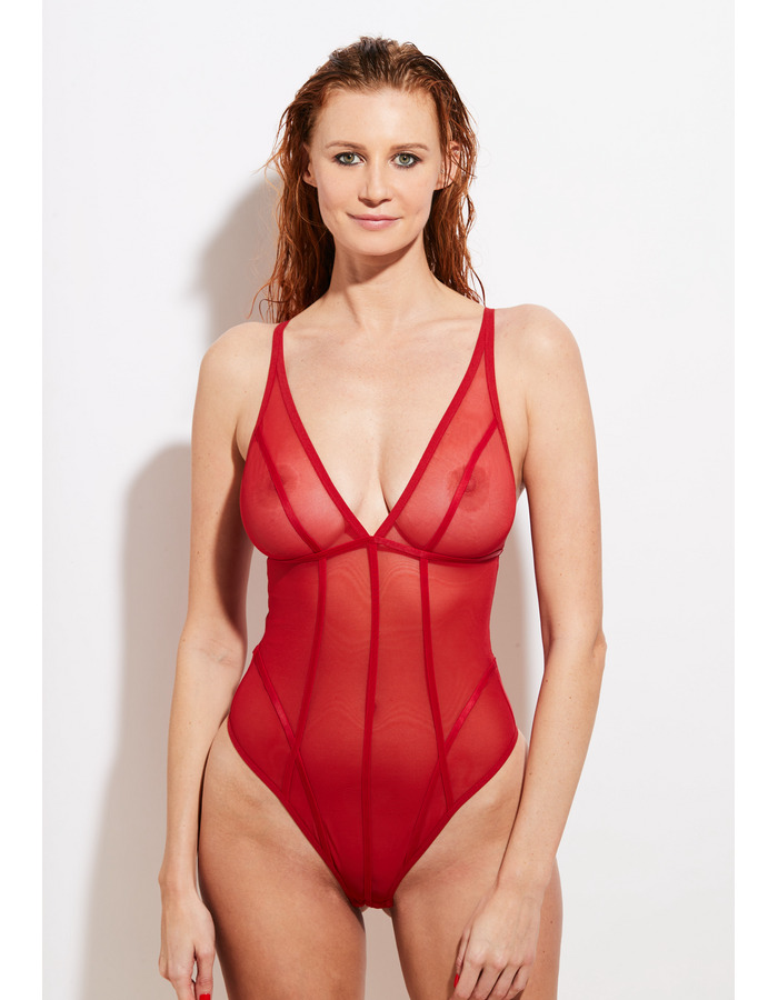 Боди Scandale Eco lingerie Tief Ausgeschnittener, цвет Scandale Red