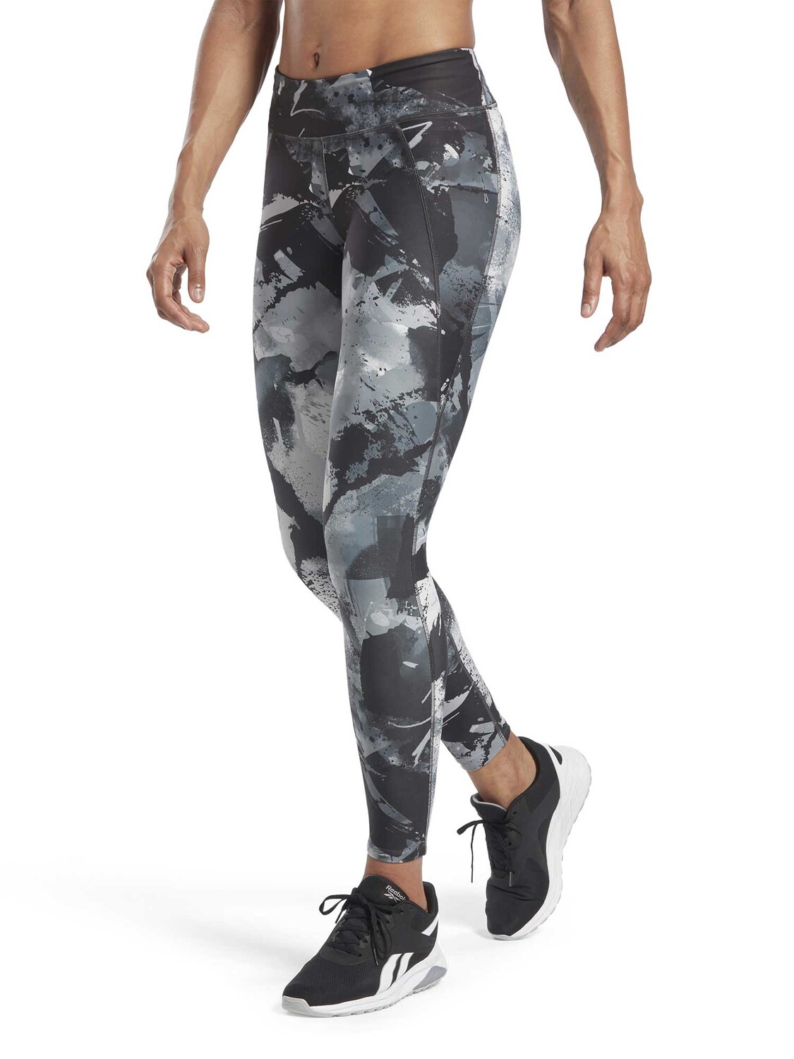 

Тайтсы Reebok Lux Allover Print Bold, черный