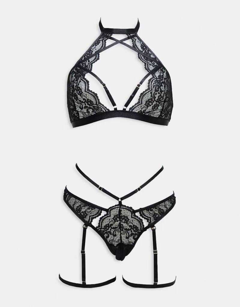 

Черный кружевной комплект нижнего белья Ann Summers Rosella