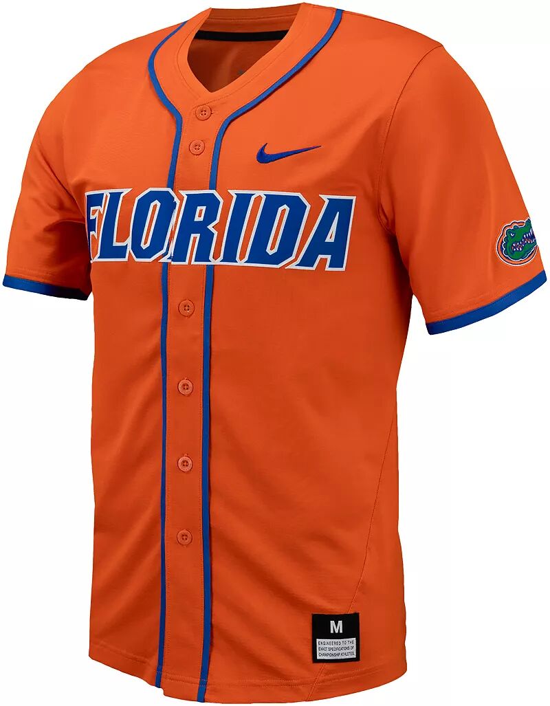 Мужская бейсбольная майка Nike Florida Gators оранжевого цвета с полной пуговицей