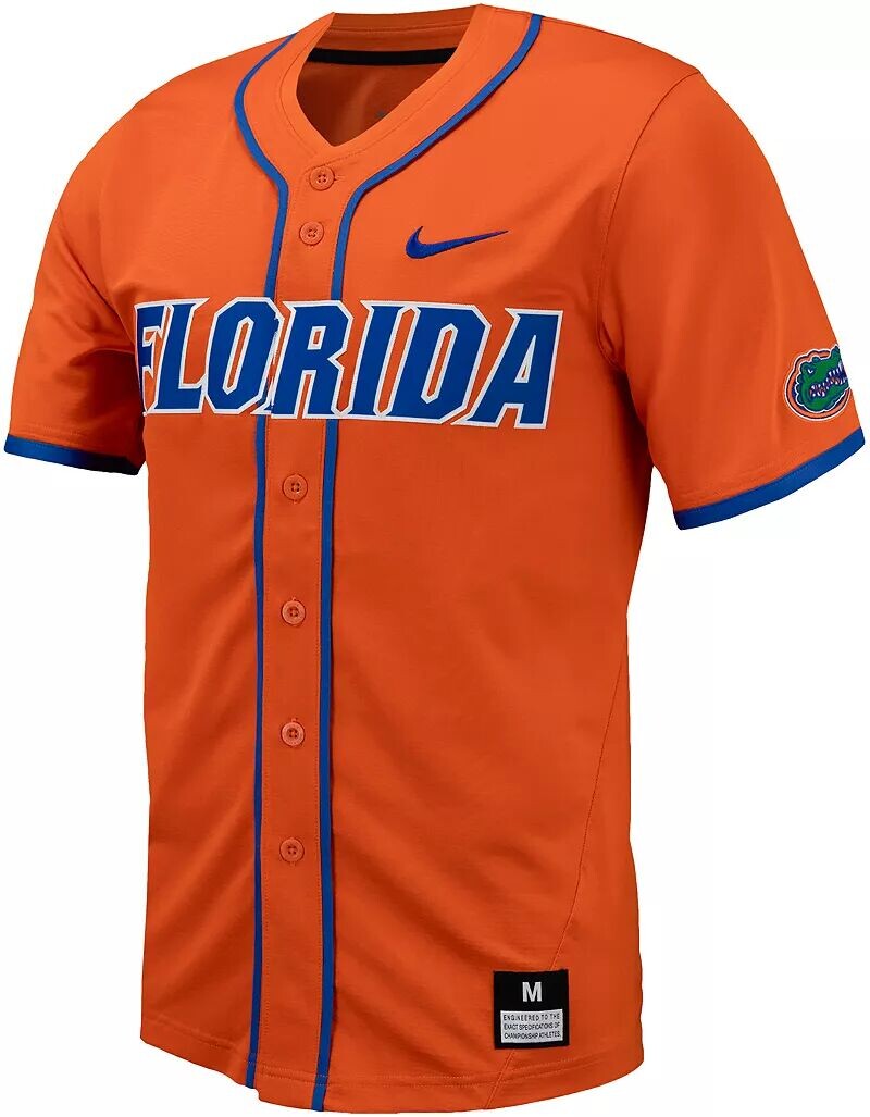 

Мужская бейсбольная майка Nike Florida Gators оранжевого цвета с полной пуговицей